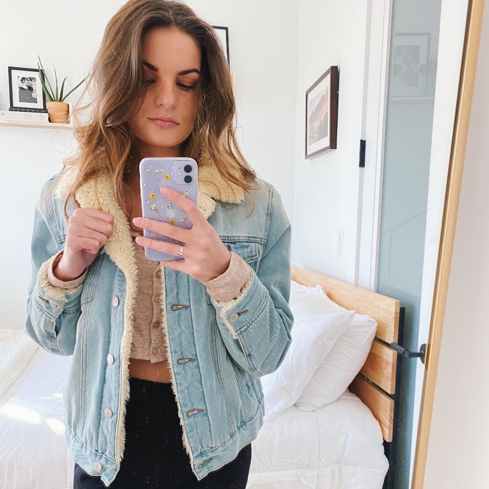 Shearling denim jacket